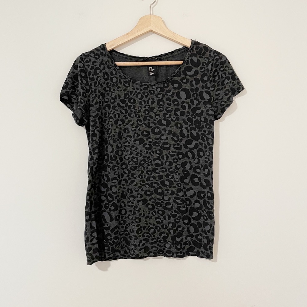 H&M Black & Gray Leopard Tee